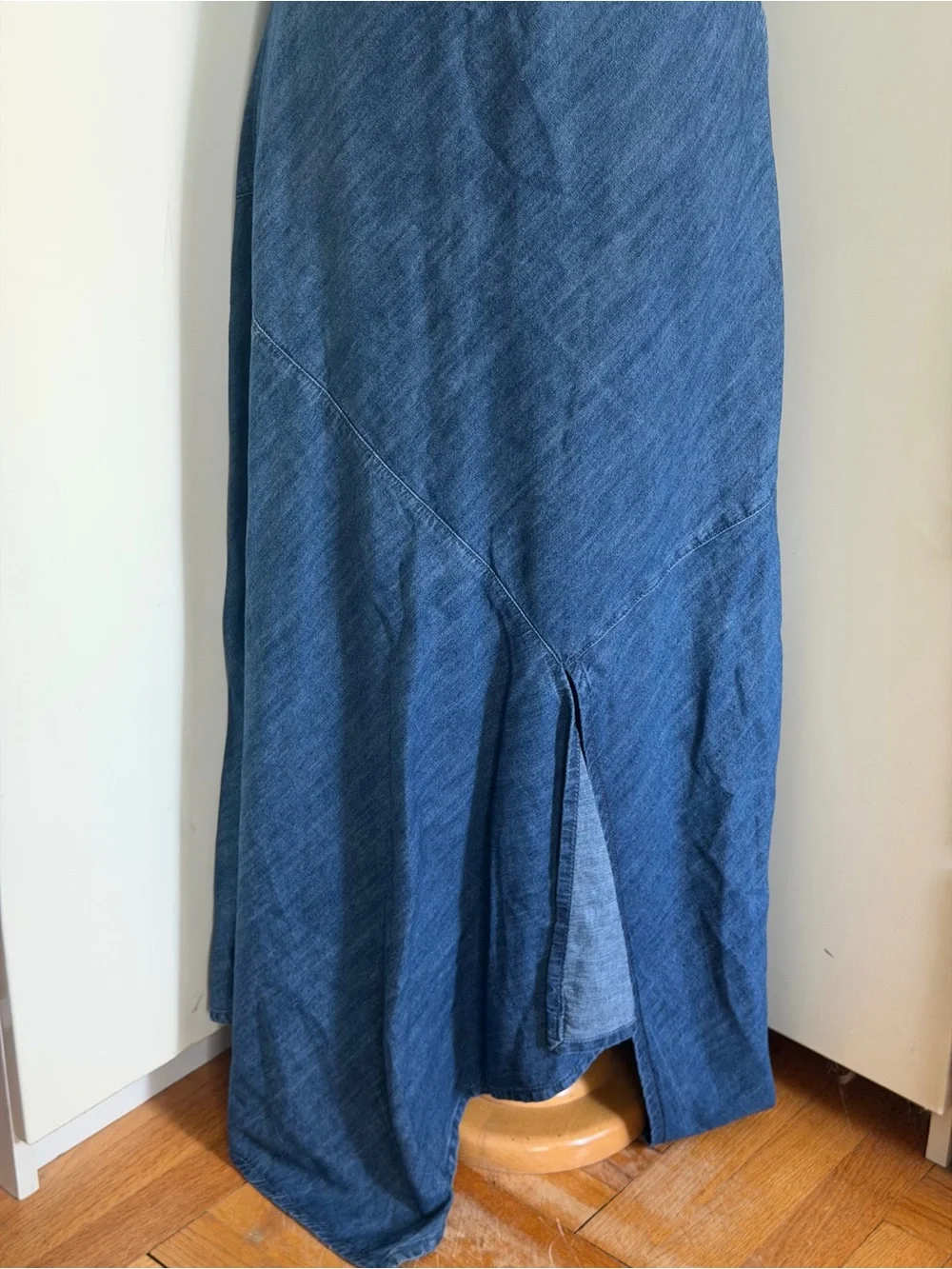 Topshop Sleeveless Denim Maxi Dress in Medium Blue sz 8 - Picture 4 of 9